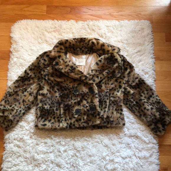 💛Faux fur leopard cropped jacket from LOFT🐆 - Picture 6 of 8